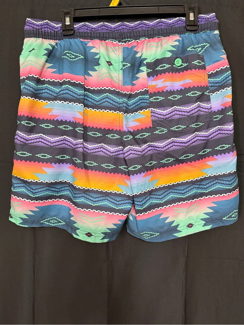 Printed Aztec-Pattern Mens Swim Shorts - Multi